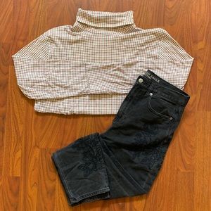 ❤️3 for $10 Vintage Hipster Checkered Turtleneck